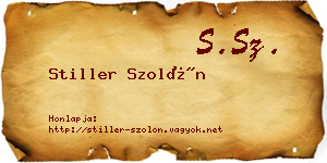 Stiller Szolón névjegykártya